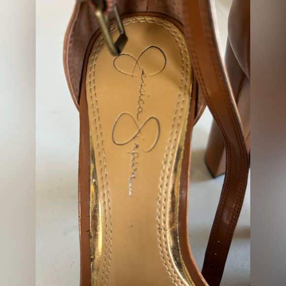 Jessica Simpson brown leather chunky boho heel. Size 7.5. - Picture 5 of 14